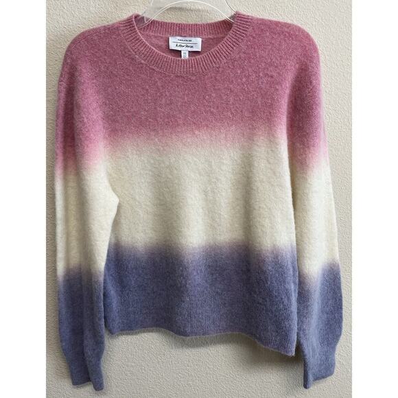 & Other Stories color block Sweater Alpaca Wool Blend Size M Pink Blue Cream - Picture 7 of 11